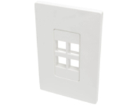Tripp Lite Single-Gang 4-Port Wall Plate Keystone Cat5/6 USB HDMI Dport RCA