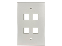 Eaton Tripp Lite Series 4-Port Single-Gang Keystone Wall Plate, Antibacterial, Ivory Gloss, TAA