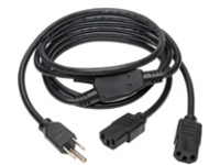 Tripp Lite 6ft Power Cord Y Splitter Cable 5-15P to 2xC13 10A 18AWG 6&#x27;