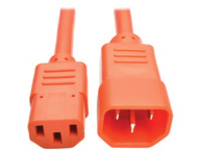 Tripp Lite 3ft Computer Power Extension Cord 10A 18 AWG C14 C13 Orange 3'