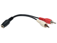 Tripp Lite 6in Mini Stereo to 2 RCA Audio Y Splitter Cable 3.5mm 2xM/F 6&quot;