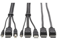 Tripp Lite Dual DisplayPort KVM Cable Kit 4K USB 3.5 mm Audio 3xM/3xM 6ft