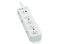 Eaton Tripp Lite Series UL 1363 Medical-Grade Power Strip, 4 Hospital-Grade Outlets, USB Charging, Safety Covers, Antimicrobial, 15 ft. Cord