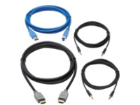Tripp Lite HDMI KVM Cable Kit for Tripp Lite B005-HUA2-K and B005-HUA4 KVM, 4K HDMI, USB 3.1 Gen 1, 3.5 mm, 6 ft.