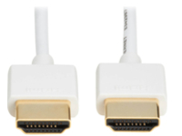 Eaton Tripp Lite Series Slim High-Speed HDMI Cable w Ethernet and Digital Video/Audio UHD 4K 60Hz MM White 3ft