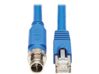 Eaton Tripp Lite Series M12 X-Code Cat6a 10G F/UTP CMR-LP Shielded Ethernet Cable (M12 M/RJ45 M), IP68, PoE, Blue, 1 m (3.3 ft.)