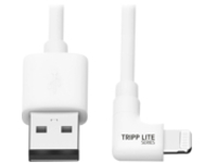 Tripp Lite Lightning to USB Sync Charge Cable Right-Angle iPhone iPad White 6ft