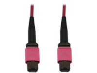 Eaton Tripp Lite Series 100G Multimode 50/125 OM4 Fiber Optic Cable (12F MTP/MPO-PC F/F), LSZH, Magenta, 3 m (9.8 ft.)