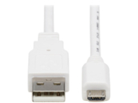 Tripp Lite Safe-IT USB-A to USB Micro-B Antibacterial Cable (M/M), USB 2.0, White, 6 ft.