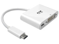 Tripp Lite USB C to DVI Video Adapter Converter w/ USB-C PD Charging, USB Type C to DVI, USB-C to DVI, USB Type-C to DVI