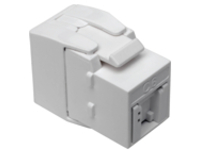 Tripp Lite Cat6/Cat5e Toolless Keystone Jack RJ45 Shuttered, Dust Cap PoE/PoE+ Compliant, White, TAA