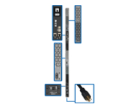 Tripp Lite 10kW 3-Phase Monitored PDU, LX Interface, 200/208/240V Outlets (42 C13/6 C19), LCD, NEMA L21-30P, 3m/10 ft. Cord, 0U 1.8m/70 in. Height, TAA