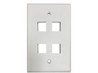 Eaton Tripp Lite Series 4-Port Single-Gang Keystone Wall Plate, Antibacterial, Ivory Matte, TAA