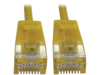 Eaton Tripp Lite Series Cat6a 10G Snagless Molded Slim UTP Ethernet Cable (RJ45 M/M), PoE, Yellow, 1 ft. (0.3 m)