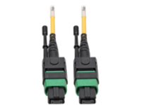 Tripp Lite MTP/MPO (APC) Singlemode Patch Cable (F/F), 12 Fiber, 40/100 GbE, QSFP+ 40GBASE-PLR4, Plenum, Push/Pull Tab, Yellow, 2 m (6.6 ft.)