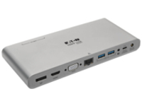 Tripp Lite USB C Docking Station w/ USB-Hub, USB-A/C, HDMI, VGA, DP, Gbe, PD Charging 4K, USB Type-C, USB-C USB Type C, Thunderbolt 3 Compatible