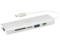 Tripp Lite USB-C Multiport Adapter, 2x USB-A and 1X USB-C Ports, Card Reader, USB 3.0, Silver