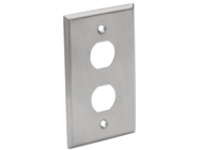 Eaton Tripp Lite Series RJ45 Bulkhead Wall Plate 2 Cutouts Industrial Metal Single Gang TAA