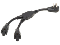 Eaton Tripp Lite Series Extension Cord Y Splitter, Right-Angle NEMA 5-15P to 2x NEMA 5-15R