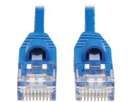 Eaton Tripp Lite Series Cat6a 10G Snagless Molded Slim UTP Ethernet Cable (RJ45 M/M), Blue, 25 ft. (7.62 m)