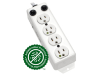 Tripp Lite Safe-IT Power Strip Medical Hospital Antimicrobial 120V 5-15R-HG 4 Outlet UL 1363A 2 ft. Cord
