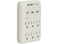 Eaton Tripp Lite Series Protect It! Surge Protector 6-Outlet 5-15R Outlets USB-C and USB-A Ports 5-15P Direct Plug-In Gray