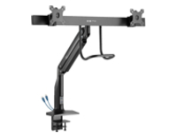 Eaton Tripp Lite Series Safe-IT Precision-Placement Dual-Display Desk Clamp with Antimicrobial Tape for 17" to 35" Displays, USB Ports