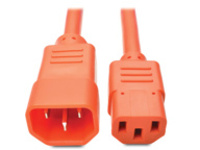 Tripp Lite 2ft Heavy Duty Power Extension Cord 15A 14 AWG C14 C13 Orange 2'