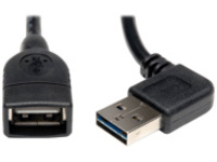 Eaton Tripp Lite Series Universal Reversible USB 2.0 Extension Cable (Reversible Right/Left-Angle A to A M/F), 18-in. (45.72 cm)