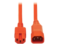 Tripp Lite 2ft Heavy Duty Power Extension Cord 15A 14 AWG C14 C15 Orange 2'