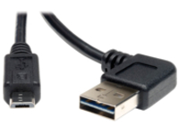 Eaton Tripp Lite Series Universal Reversible USB 2.0 Cable (Reversible Right / Left-Angle A to Micro-B M/M), 3 ft. (0.91 m)