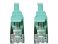 Eaton Tripp Lite Series Cat6a 10G Snagless Shielded Slim STP Ethernet Cable (RJ45 M/M), PoE, Aqua, 3 ft. (0.9 m)