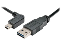 Tripp Lite 6ft USB 2.0 High Speed Cable Reversible A to Left Angle 5Pin Mini B M/M 6'