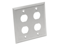 Eaton Tripp Lite Series RJ45 Bulkhead Wall Plate 4 Cutouts Industrial Metal Single Gang