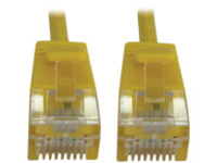 Eaton Tripp Lite Series Cat6a 10G Snagless Molded Slim UTP Ethernet Cable (RJ45 M/M), PoE, Yellow, 15 ft. (4.6 m)