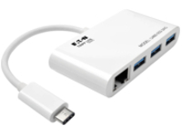 Tripp Lite 3-Port USB-C to USB-A Hub Portable w/ Gigabit Ethernet Port RJ45