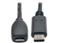 Tripp Lite 6 Inch USB 2.0 Hi-Speed Adapter Cable USB Type-C USB-C to USB Micro-B M/F 6"