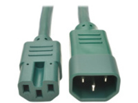 Tripp Lite 3ft Heavy Duty Power Extension Cord 15A 14 AWG C14 C15 Green 3'