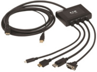 Eaton Tripp Lite Series Multiport Presentation Adapter, 4K 60Hz w HDR, 4x1, HDMI/DisplayPort/USB-C/VGA to HDMI, HDCP2.2, PD Charge, 8ft