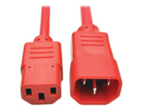 Tripp Lite 3ft Computer Power Extension Cord 10A 18 AWG C14 to C13 Red 3'