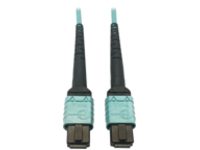 Eaton Tripp Lite Series 400G Multimode 50/125 OM4 Plenum-Rated Fiber Optic Cable, 24F MTP/MPO-PC (F/F), Aqua, 5 m