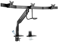 Eaton Tripp Lite Series Precision-Placement Triple-Display Desk Clamp with Antimicrobial Tape for 17" to 32" Displays, USB Ports