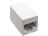 Tripp Lite Cat6 Straight-Through Modular Compact In-Line Coupler (RJ45 F/F), White, TAA
