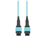 Eaton Tripp Lite Series 100G Multimode 50/125 OM4 Fiber Optic Cable 12F MPO/MPO-PC F/F Type-A Polarity OFNP Aqua 4M TAA