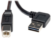 Eaton Tripp Lite Series Universal Reversible USB 2.0 Cable (Right / Left-Angle Reversible A to B M/M), 3 ft. (0.91 m)