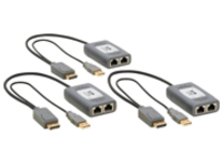 Eaton Tripp Lite Series 2-Port DisplayPort over Cat6 Extender Kit, Pigtail Transmitter/2x Receivers, 4K 60 Hz, HDR, 4:4:4, 230 ft. (70.1 m), TAA