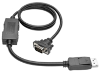 Tripp Lite 3ft DisplayPort to VGA Adapter Active Converter Cable Latches DP to HD15 DPort 1.2 M/M 3&#x27;