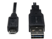 Tripp Lite 1ft USB 2.0 High Speed Cable 28/24AWG Reversible A to 5Pin Micro B M/M 1'