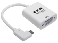 Eaton Tripp Lite Series Right-Angle USB C to VGA Adapter Cable USB-C M/F White 1080p 6in 5 Gbps