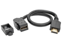Tripp Lite HDMI w/ Ethernet Keystone Panel Mount Extension Cable All in One Angled 1'